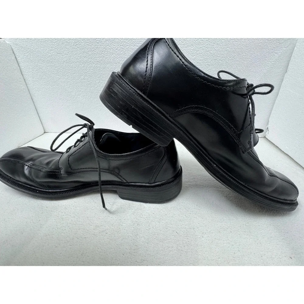 Bostonian Dress Shoes Mens 10 Black Leather Bicycle Toe Lace Up‎ Oxfords